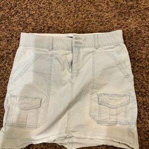 Democracy Light Blue & White Pinstripe Mini Skirt